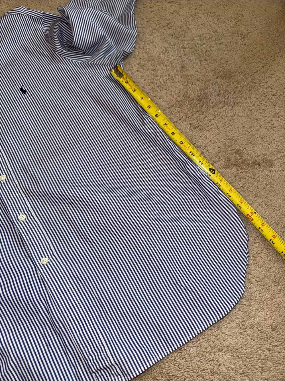 Polo by Ralph Lauren Blue & White Striped Polo Shirt with Navy Pony Logo - Picture 3 of 5